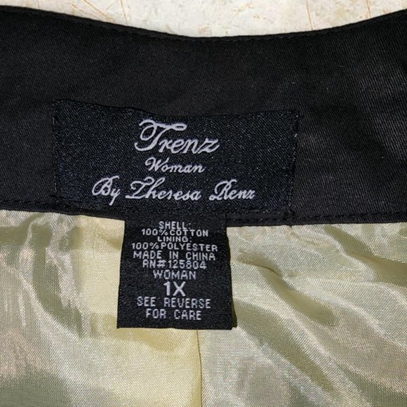 Trenz By Theresa Renz 1X Jacket Black And Yellow Green Cutout - Picture 6 of 7